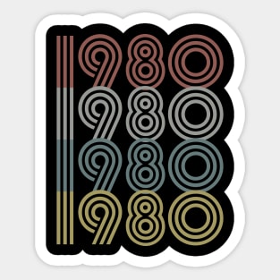 1980 Birth Year Retro Style Sticker